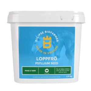 fodertillskott till hästens mage och tarm loppfrö från biofarmab skapar slem mot kolik sandkolik