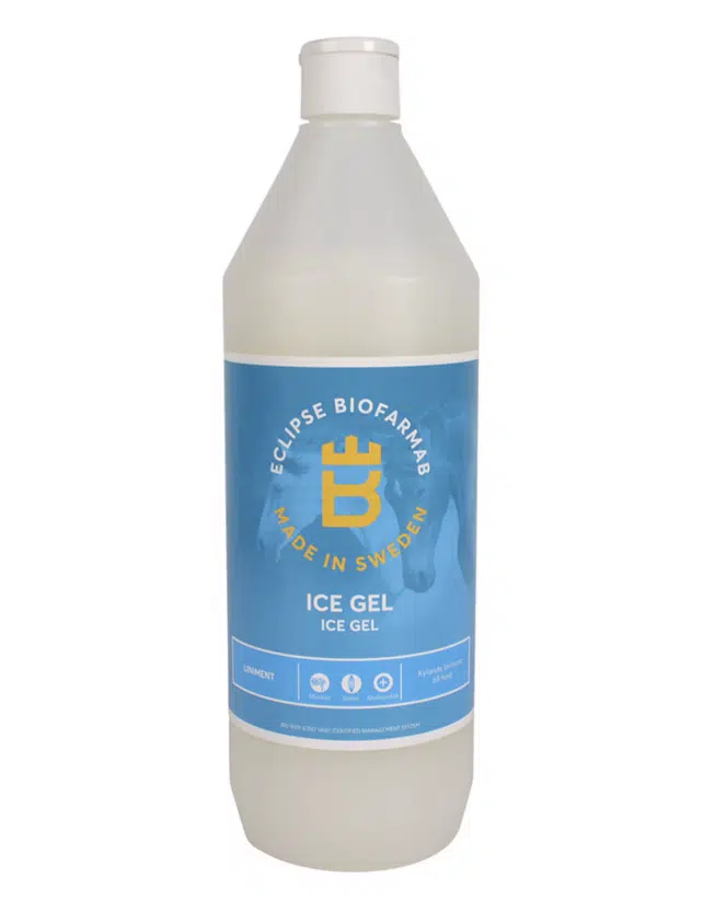 effektivt kylande liniment till häst människa från eclipse biofarmab ice gel 1000ml bra pris muskelvård för skada efter träning kyler snabbt senor leder