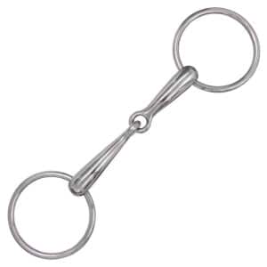 klassiskt tränsbett 2-delat med rörliga ringar loose ring från globus sport i rostfritt stål milt enkelt bett till häst bra pris hästutrustning
