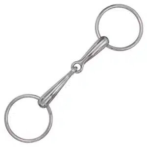 klassiskt tränsbett 2-delat med rörliga ringar loose ring från globus sport i rostfritt stål milt enkelt bett till häst bra pris hästutrustning