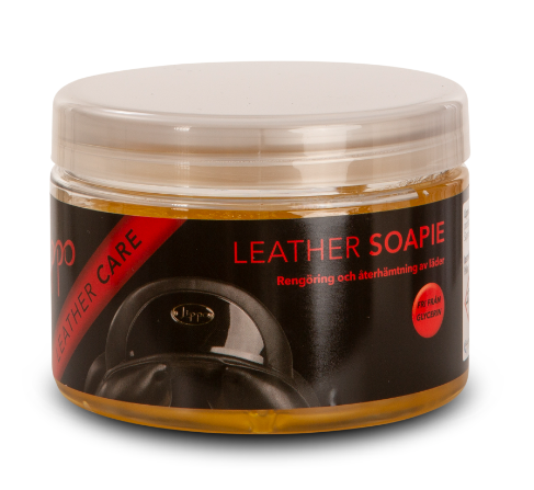 effektivt ädertvål mjuk lädersåpa till läderprodukter rengör återfuktar från lippo leather care REA KAMPANJ