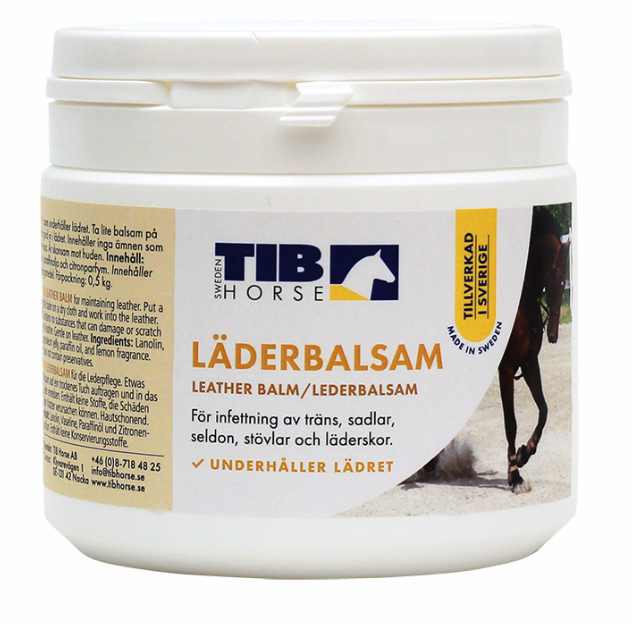 prisvärt drygt läderbalsam som mjukgör läderprodukter hästutrustning från tin horse svensktillverkat REA KAMPANJ