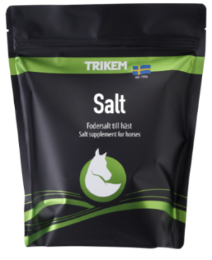 effektivt fodertillskott till häst salt vid svettning lös avföring när hästen inte fåt i sig tillräckligt med salt via saltsten från trikem bra pris hästutrustning hästvård REA KAMPANJ