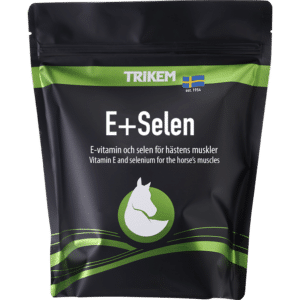 effektivt tillskott fodertillskott till häst med selen och E-vitamin E+Selen från trikem för muskler återhämtning dräktiga ston REA KAMPANJ