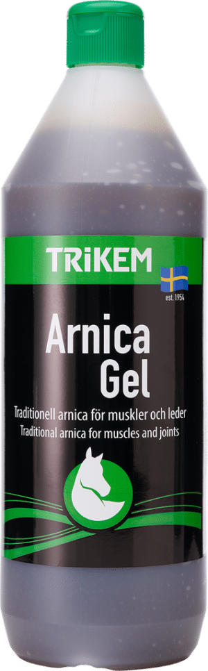liniment till häst med arnika arnica gel från trikem för muskelatur leder senor efter träning vid skada prisvärt effektivt svensktillverkat REA Kampanj