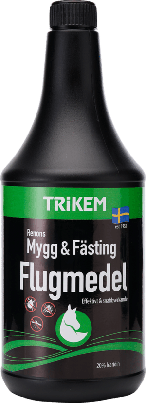 effektivt mygg och fästing flugspray till häst från trikem håller bort irriterande flugor och insekter från hästarna på sommaren REA Kampanj