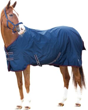 prisvärd regntäcke utetäcke 0g till häst från horse guard skyddar din häst mot regn och dåligt väder håller hästen torr bra passform marin blå brun