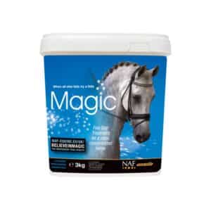 effektivt fodertillskott för nervösa stressade hästar som behöver fokus självförtroende med magnesium örter från naf magic pulver bra pris fodertillskott