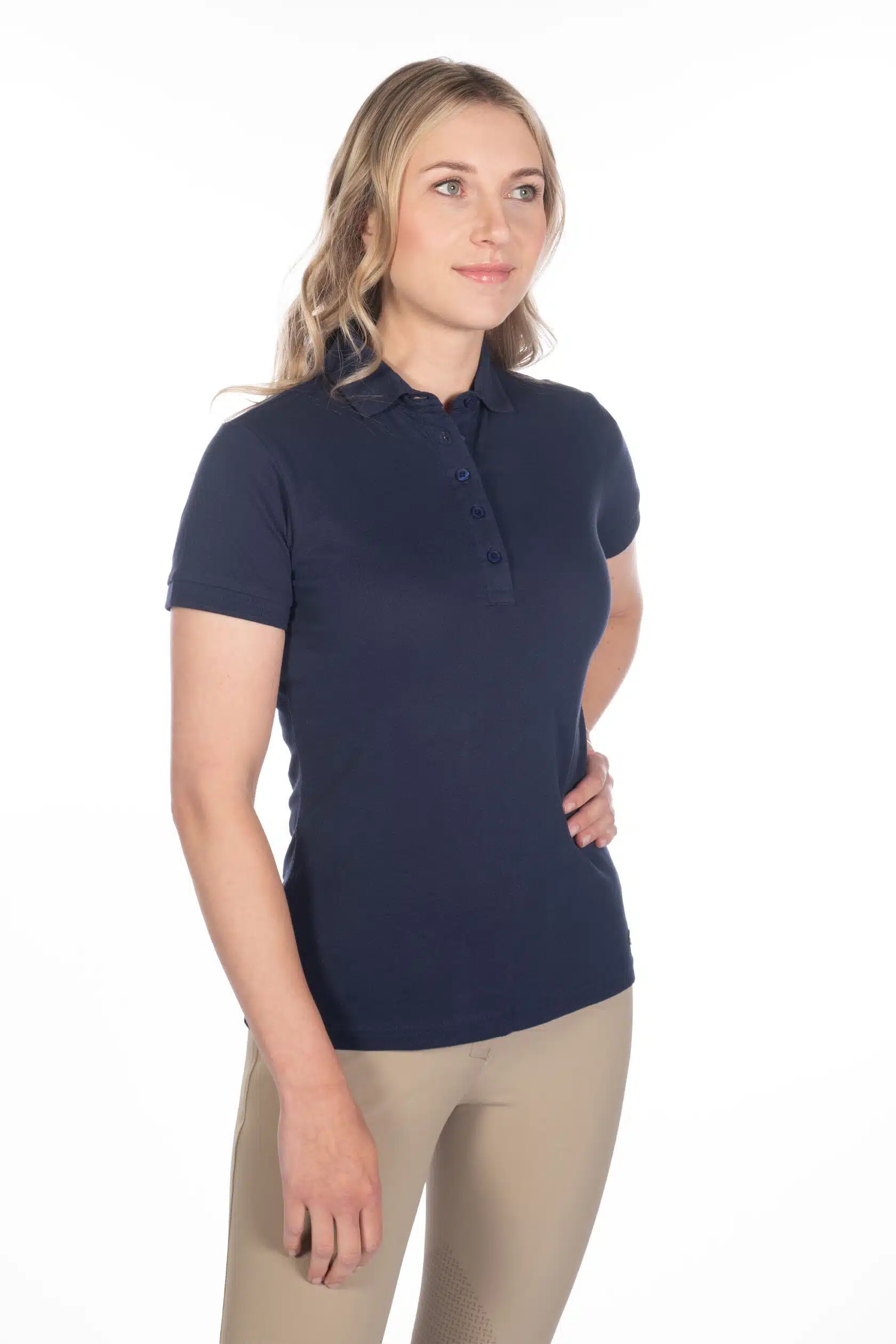 prisvärd stilren polotröja pikétröja ridtröja kortärmad från hkm elisa bra pris billig navy svart mörkblå ridkläder