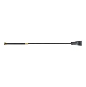 prisvärd ridpisk för ridning av häst hoppisk för ryttare 65cm långt leatherette bred läder flärp från hansbo sport guld mässing svart roseguld