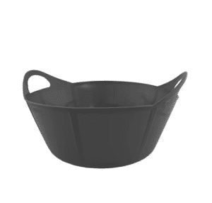 flexibel krubba vattentråg fodertråg till häst för utfodring på boxgolvet i hagen eller under tävling 15l från hansbo sport flexi svart blå