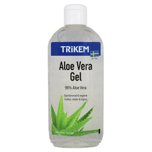 lugnande hudkräm sårkräm sårsalva med aloe vera gel som används vid sårvård solsveda solbränd häst hund människa från trikem rea kampanj