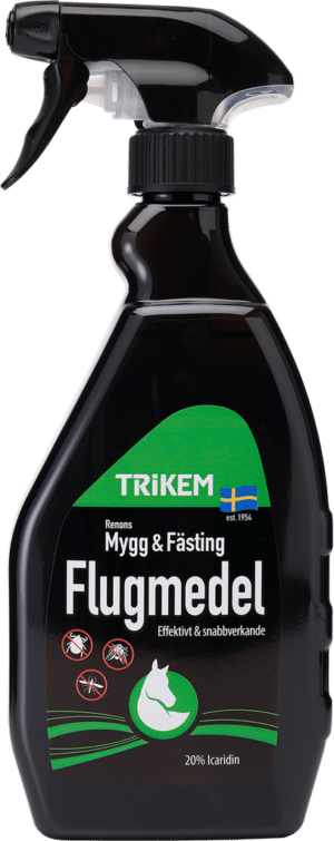 effektivt mygg och fästing flugspray till häst från trikem håller bort irriterande flugor och insekter från hästarna på sommaren REA Kampanj
