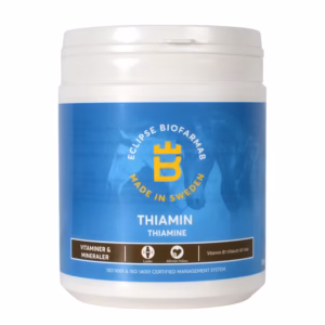 fodertillskott Thiamin till häst för patellaupphakning nervositet och stress hos häst från eclipse biofarmab med b-vitamin B1 REA KAMPANJ