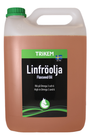 effektivt fodertillskott kallpressad linfröolja till häst från trikem 5000ml 5l för magen pälsen ökad energi bra pris hästvård hästutrustning