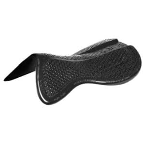 hel gelpad svart back riser uppbyggd bak lyfter sadeln ger stötdämpning sadeln glider ej ligger still på hästens rygg från horsena