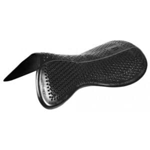 hel gelpad svart front riser uppbyggd fram lyfter sadeln ger stötdämpning sadeln glider ej ligger still på hästens rygg från horsena