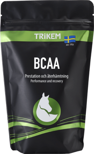 effektivt fodertillskott till häst bcaa från trikem för prestation återhämtning efter inför träning tävling muskelspänningar träningsvärk REA KAMPANJ