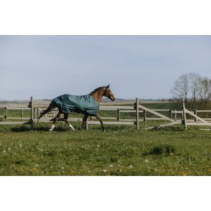 prisvärt utetäcke regntäcke 600D hästtäcke från equithéme tyrex stor svansklaff bra passform bra pris hästutrustning