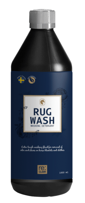 effektivt miljövänligt tvättmedel till hästtäcken ridutrustning luktborttagande från re:claim rug wash bra pris hästutrustning