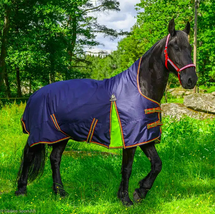 prisvärt regntäcke till häst med halvhals 0g 600D bra passform smal bog kort längd hästtäcke hästutrustning till bra priser fri frakt figaro 0 globus sport fraktfritt
