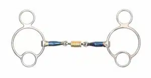 effektivt trevligt 2,5-ringsbett med rullar blue sweet iron universal shires bett till häst för hästar som hänger på bettet milt något skarpt bra pris fri frakt fraktfritt