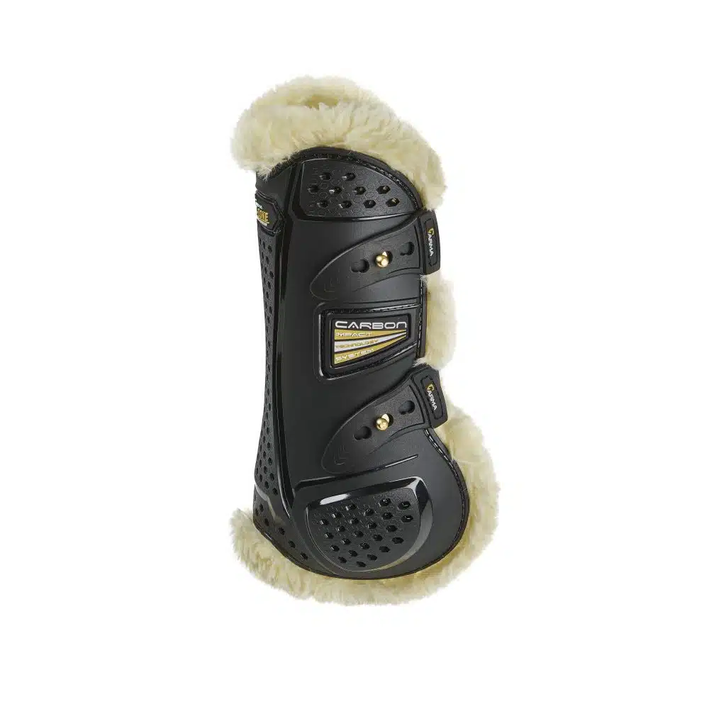 exklusiva benskydd oxi-zone supafleece teddy senskydd framskydd till häst från arma med elastisk rem snabbknäppen bra ventilation och passform bra pris svart fri frakt fraktfritt
