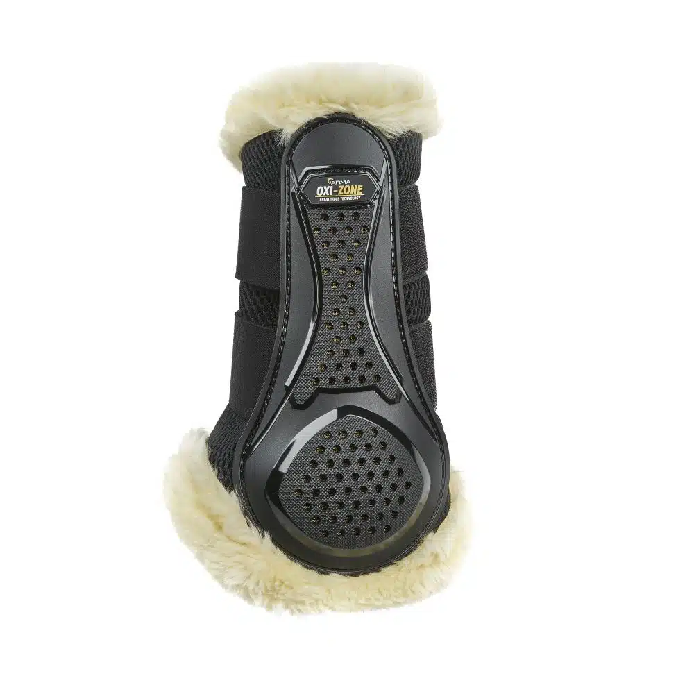 exklusiva benskydd oxi-zone supafleece teddy framskydd Bakbensskydd till häst från arma med kardborre snabbknäppen bra ventilation och passform bra pris svart fri frakt fraktfritt