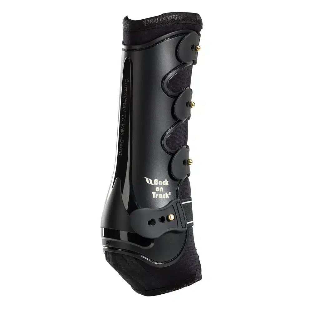exklusiva heltäckande dressyrskydd royal work boot ffrånback on track med welltex benskydd fram ökar blodcirkulationen i hästens ben bra pris hästutrustning fri frakt fraktfritt