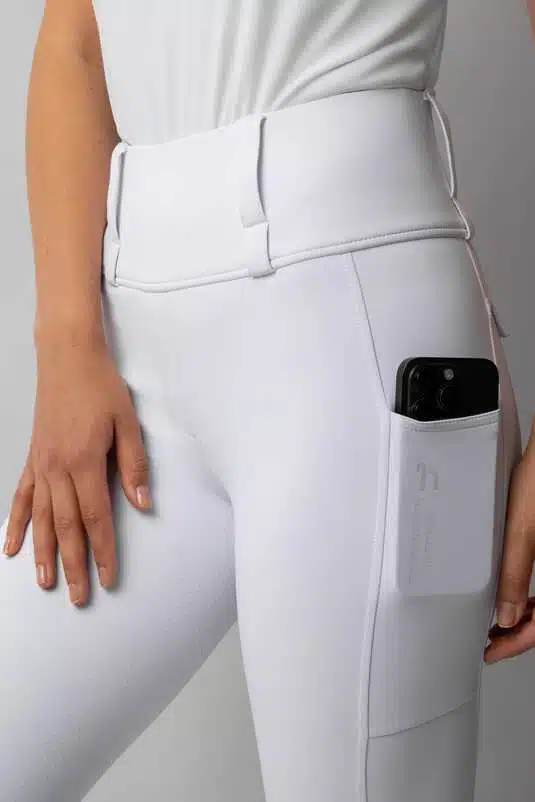 trevliga prisvärda ridtights ridbyxor tävling till dam helskodda silikon bra grepp med mobilficka anya vita bra passform bra pris ridkläder dam fri frakt fraktfritt
