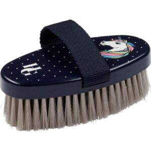 trevlig billig prisvärd enkel söt ryktborste för barn kids junior med enhörningstryck unicorn från horse guard body brush HG bra pris pälsvård häst