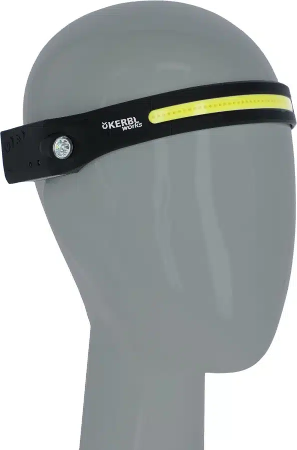 effektiv enkel lätt prisvärd pannlampa för ridning led headfire 280 sensor från kerbl works bra pris säkerhet synlighet i ridning ryttare i mörker ridkläder säkerhet