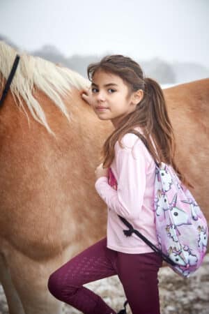 Equipage joda Påse Unicorn Påse ryggsäck för att ha ridkläder borstar till hästen eller kläder till idrotten på skolan för barn gympapåse bra pris ryttare ridning häst