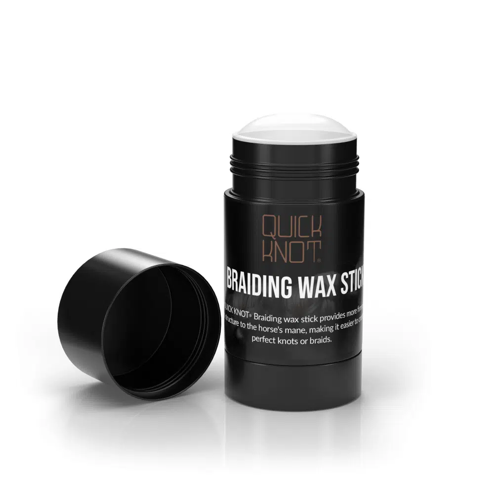 effektivt flätvax braiding wax stick 40ml för att fläta och knoppa hästens man inför tävling uppvisning från quick knot bra produkt bra pris hästutrustning pälsvård skötsel vård REA KAMPANJ