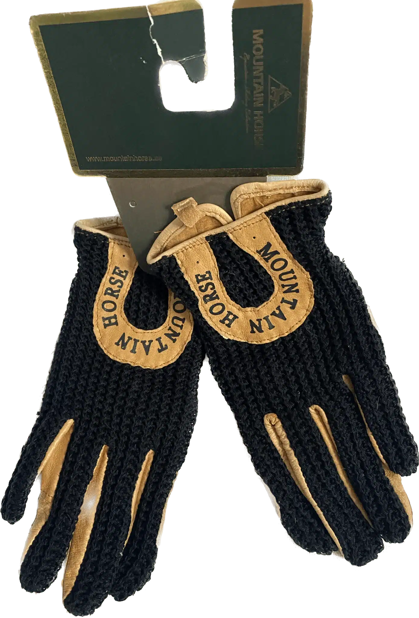 klassiska ridhandske junior med skinn virkad hand bra grepp från mountain horse crochet glove bra pris ridkläder ryttare