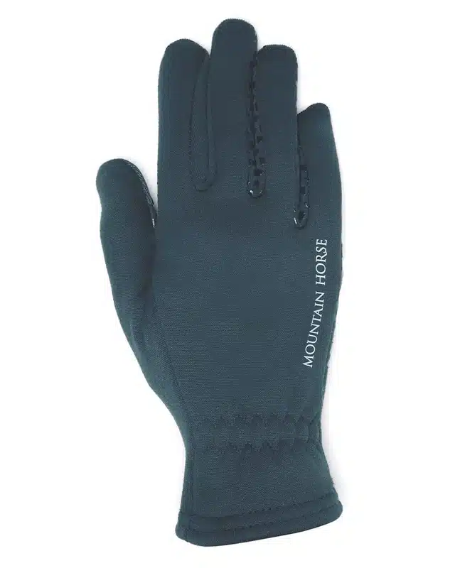 mjuk ridhandske fodrad fleece för ryttare från mountain horse tunna vinterhandskar comfy glove med silikongrepp bra pris ridkläder