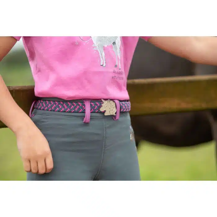 sött elastiskt skärp junior till barn från hkm claire kids med enhörning unicorn bra pris ridkläder ryttare