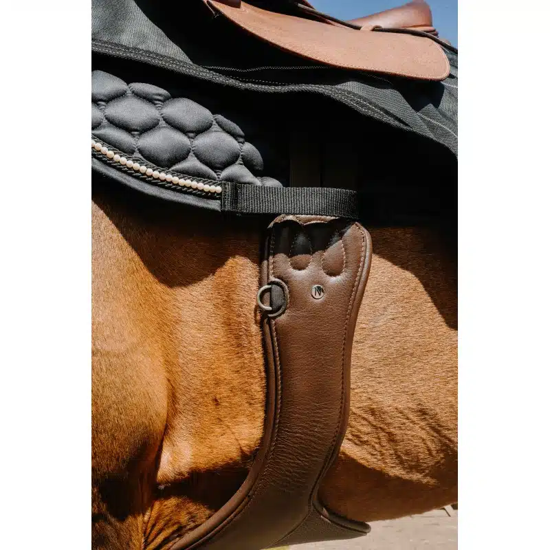 trevlig sadelhjord hoppgjord med magplatta till häst från norton pro protec med bra rörelsefrihet för framben snabbknäppe under magen mjuk soft bra pris hästutrustning fri frakt fraktfritt