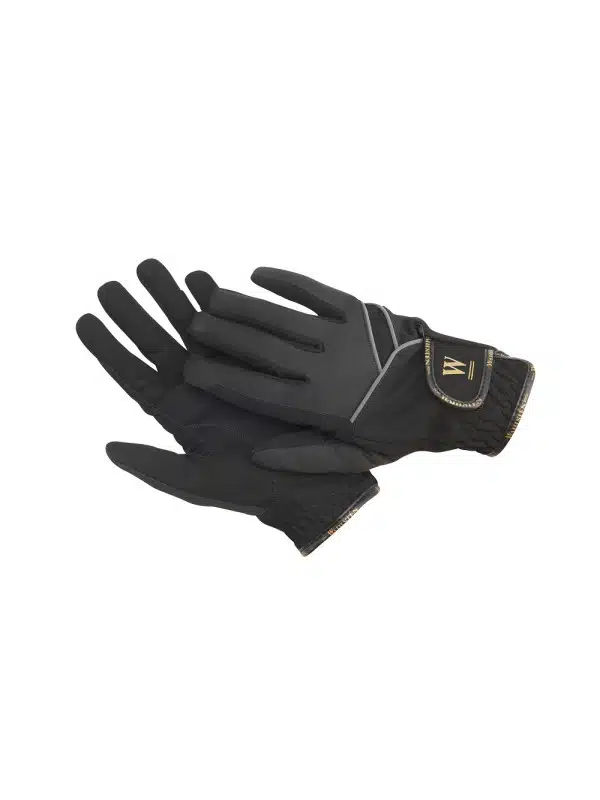 trevlig mjuk ridhandske fodrad från wahlsten essi softshell med kardborrefäste reflexdetaljer sköna med bra grepp för ryttare bra pris ridkläder