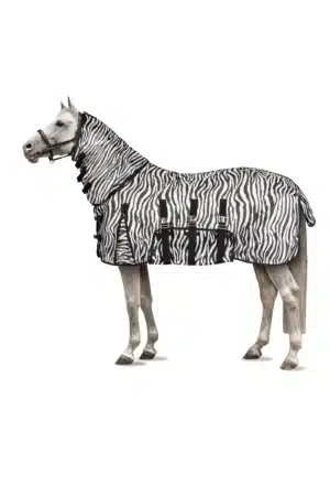 effektivt prisvärt flugtäcke zebra för att hålla irriterande flugor och insekter borta från hästen under sommaren med hals magplatta från horze defender pony fly rug bra pris hästtäcke hästutrustning fri frakt fraktfritt