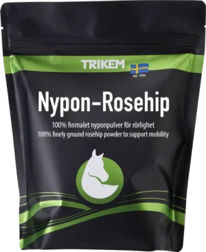 effektivt fodertillskott till häst nyponpulver rosehip 900g från trikem för leder och rörlighet både skal och kärnor bra pris hästvård